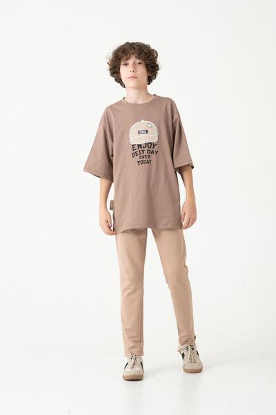 Mışıl Kids Double Leg Belt Buttoned Boy's Sweatpants