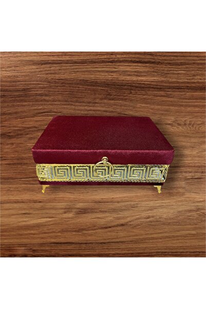 Özlem Kozmetik صندوق حلاقة مكياج مخملي ومعدني مستورد