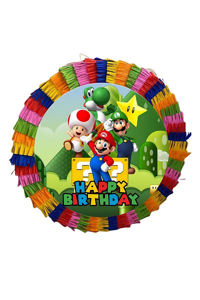 OEM Party pinata, 35 cm, multicolor, Super Mario Luigi 2 model + 3/4 year old Birthday T-shirt