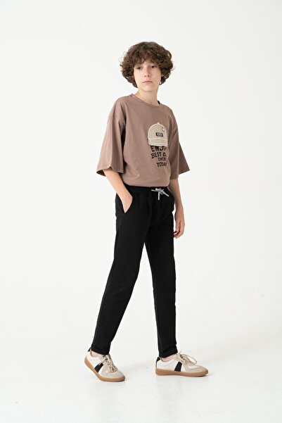 Mışıl Kids Duble Paça Kemer Düğmeli Erkek Çocuk Eşofman Altı