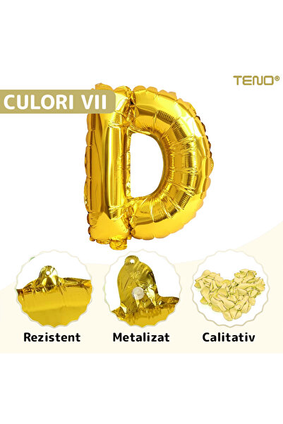 Teno Gold Letter D Foil Balloon