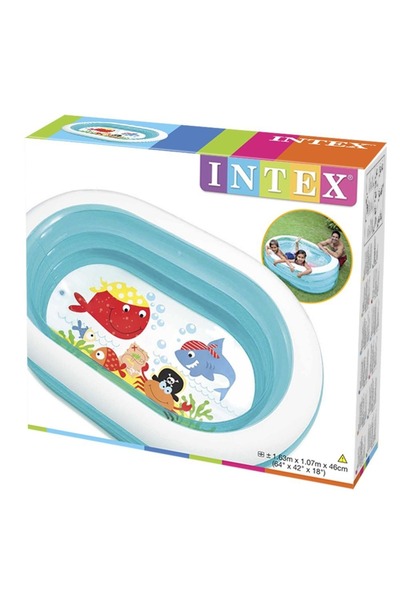Intex 57482 Ahoy Pirate Friends Kids Pool – 1.63m x 1.07m x 46cm (64" x 42" x 18")