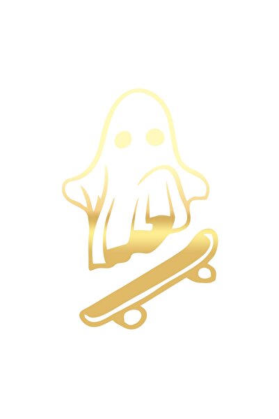 Reysa Tasarım Skiing Ghost Sticker 17X17 cm Gold