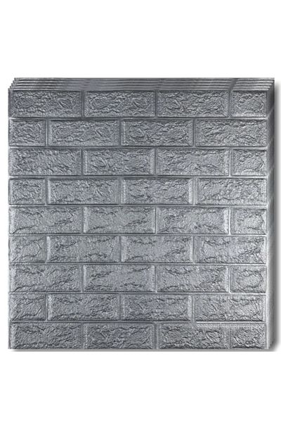 Teno Set of 70x 3D Brick Wallpaper Teno®, coverage area 37.1 sq m, 70x77 cm, gray