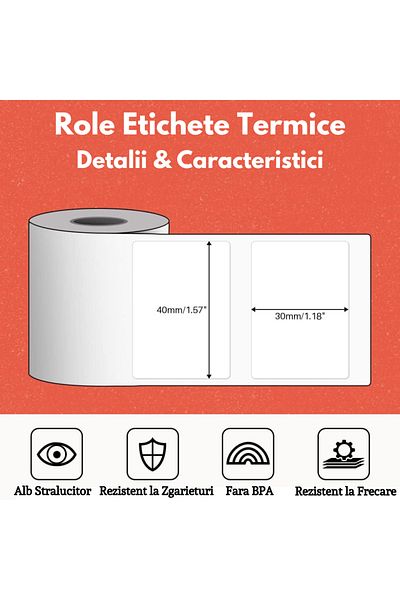 Vittalist Set of 3 VITTALIST Thermal Self-Adhesive Label Rolls, 40 x 30 mm, 690 Labels