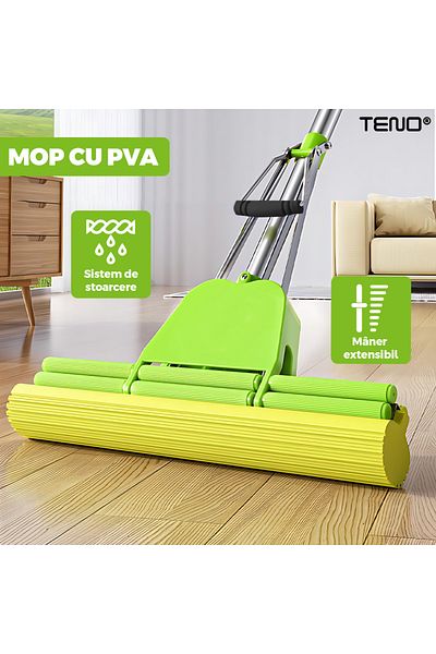 Teno Mop cu PVA Teno®, 120 cm, galben/verde