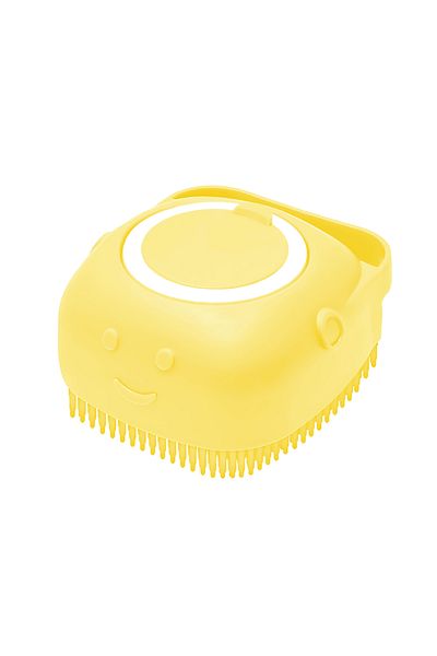 Teno Perie din Silicon cu Dozator Teno®, pentru oameni/animale, silicon sigur, reutilizabila, galben