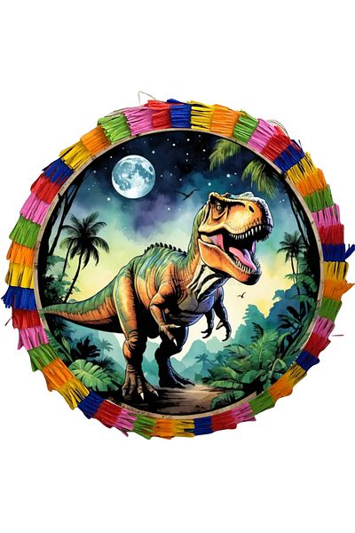OEM Party pinata, 35 cm, multi-colored, T-REX model, filled with toys for 15 children