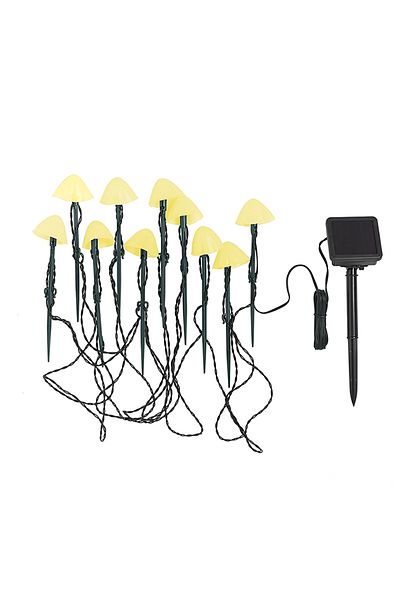 Teno Set 10 Lampi Solare Tip Ciuperca Teno®, 8 moduri de iluminare, alb cald