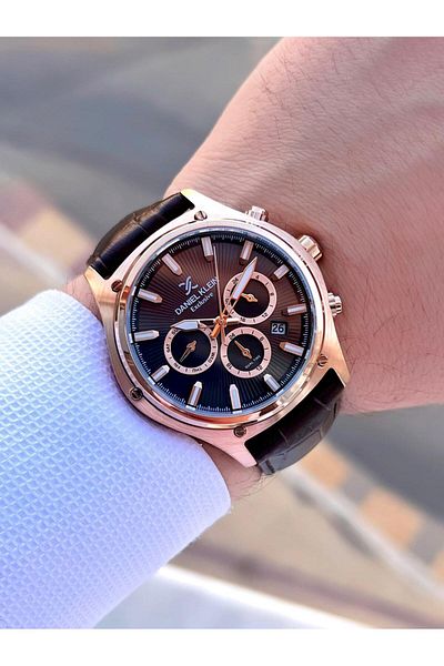 Daniel Klein Leather Cord Inner Dial Functions Active 3 Atm Water Resistant Men Wristwatch E14056-5