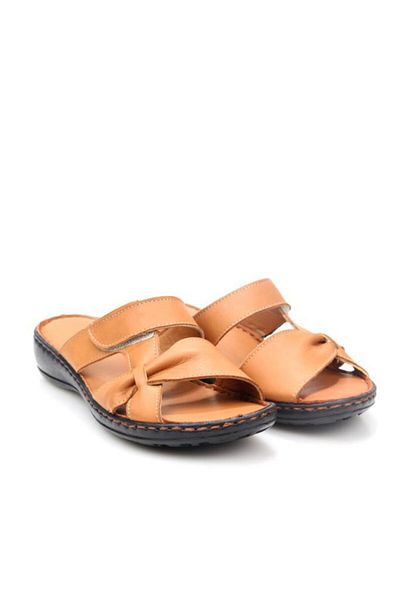 Papuçcity Ldr 03350 Women's Orthopedic Women's Leather Slippers