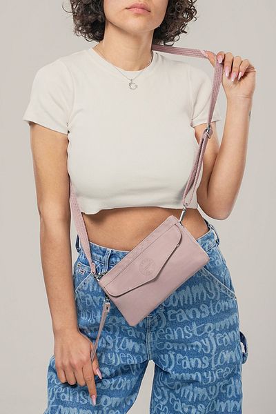 Getcho Kolek Pink Women's Crossbody Bag Small Size Zippered Waterproof Minimal Model for Daily Use