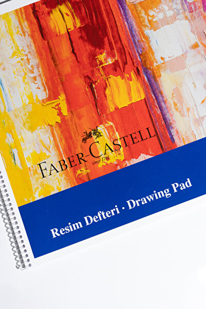 Faber Castell 35x50 cm Art Karton Kapak Resim Defteri, 30 Yaprak, 120 gr Kaliteli Kağıt (Karma Renk Gönderilir)