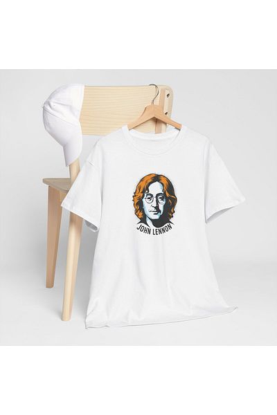 OEM Tricou personalizat Music, alb, bumbac, John Lennon, marimea M