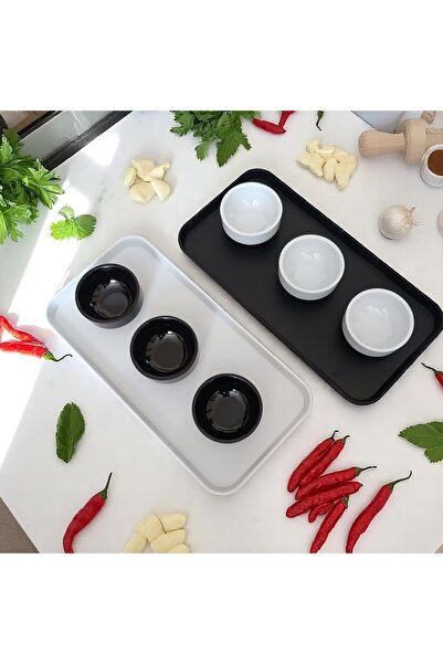 BARITCIOGLU Presentation Plate, Presentation Sauce Dish, Condiment Set of 8