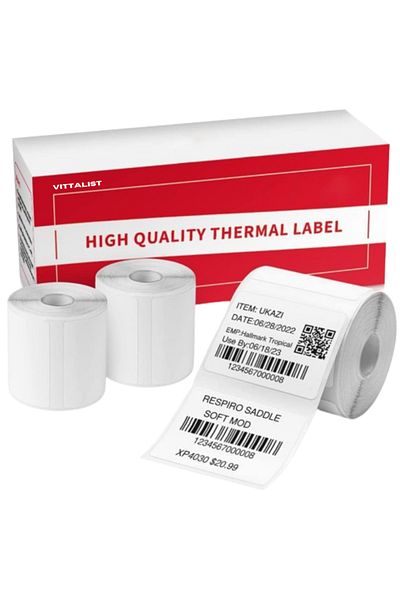 Vittalist Set of 3 VITTALIST Thermal Self-Adhesive Label Rolls, 40 x 30 mm, 690 Labels