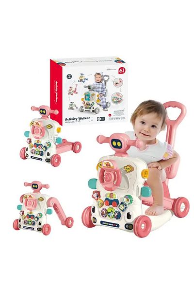 WePro Store 6 in 1 walker pink, rocking, scooter, activity center, keyboard, lights, sounds, 6m+