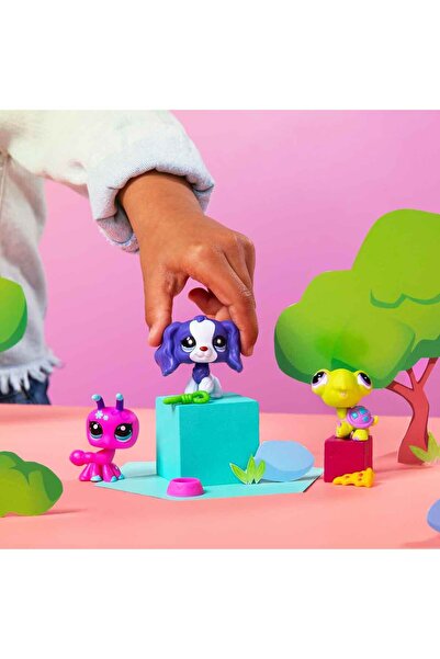 Sunman Littlest Pet Shop Minişler 3’lü Figür Seti S3 - Karınca, Mor Spanyel Köpek Ve Kaplumbağa