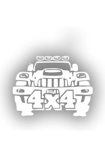Reysa Tasarım 4X4 Off Road Jeep Sticker 17X17 cm White