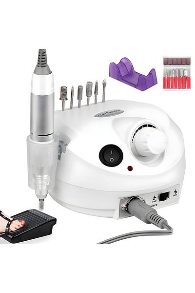 Teno Freza Electrica de Unghii Teno®, profesionala, 6 capete, 3000 RPM, alb