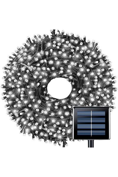 Teno Linear Christmas Installation with Teno® Solar Panel, 10 m, 8 light effects, 100 LEDs, cool white