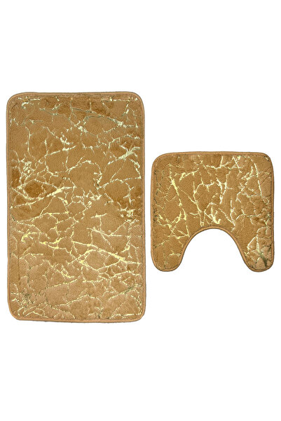 Teno Set of 2 Teno® Bath Mats, gold finish, Model 21, 80x50 & 50x40cm, gold