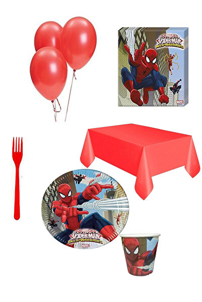 SPIDERMAN 16 Kişilik Örümcek Adam Spiderman Doğum Günü Teması Parti Seti, Par...