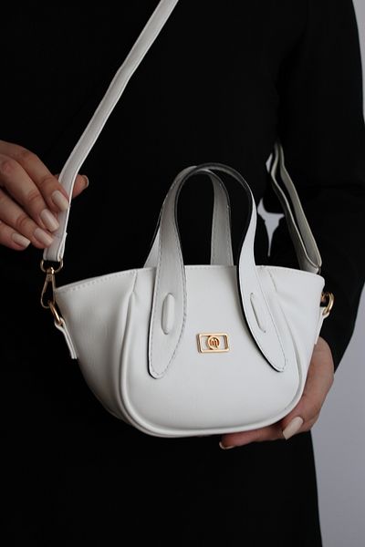 Mimoza Women's White Elegant Mini Hand and Shoulder Bag