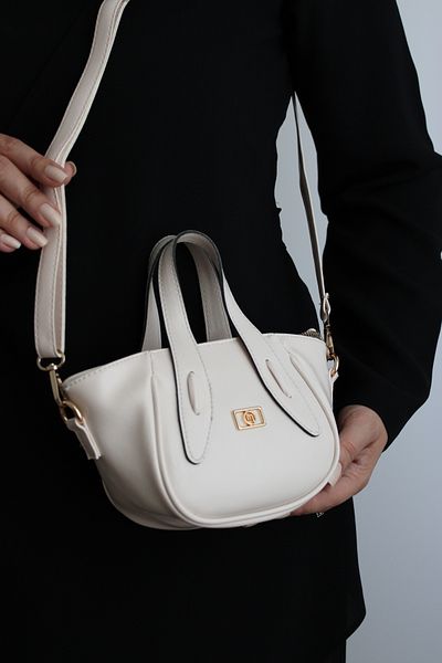 Mimoza Women's Cream Elegant Mini Hand and Shoulder Bag
