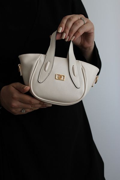 Mimoza Women's Cream Elegant Mini Hand and Shoulder Bag