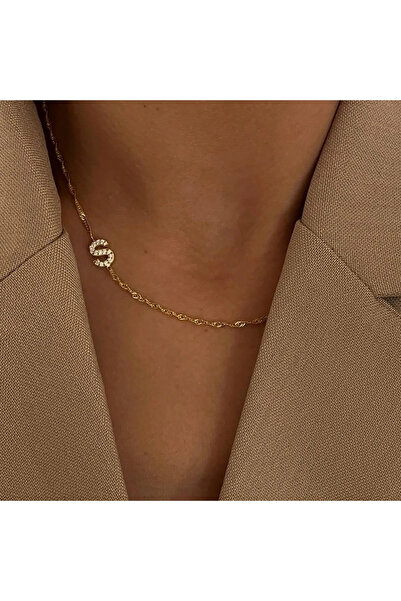 Ay Kuyumculuk SİNGAPUR ZİNCİRLİ KÖPRÜCÜK HARF KOLYE | 925 GÜMÜŞ