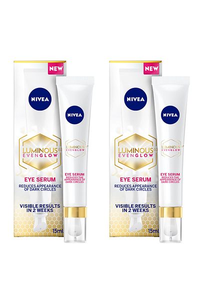 NIVEA LUMINOUS630 Even Glow Eye Serum, Spot Darkening Protection, 15ml, Pack of 2