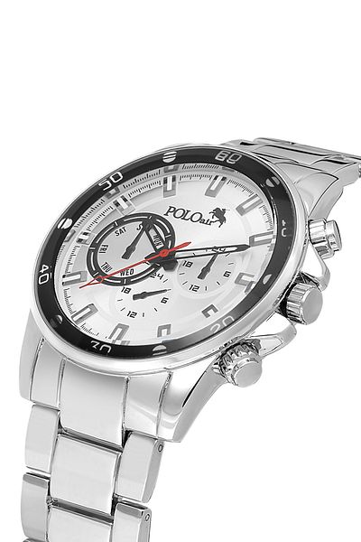 Polo Air Sport Case Classic Metal Case Men Wrist Watch Silver Color Pl-0995E5X