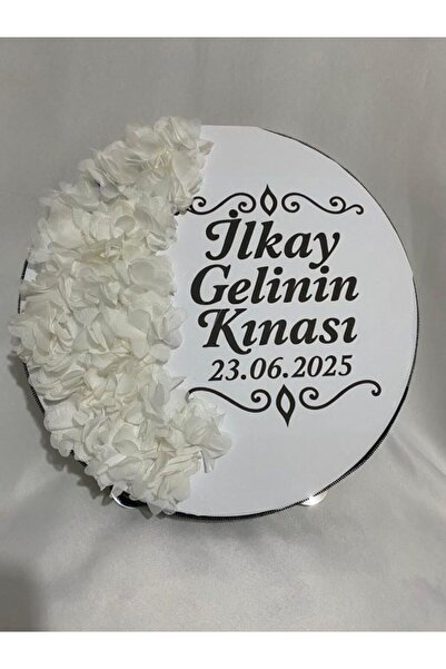 ARHEDİYELİK Gelin Tefi 30cm, İsim ve Tarih Yazılı Yarım Ay Şeklinde Tasarlanm...