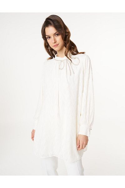 Kayra Jacquard Tunic with Embroidery Detail