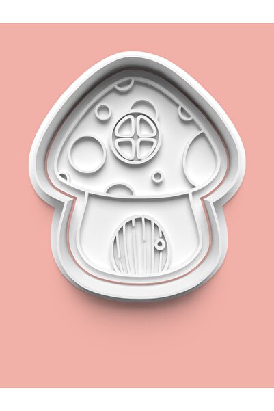 AKTASTORE قالب كوكيز على شكل منزل الفطر الصغير اللطيف وقالب عجينة السكر