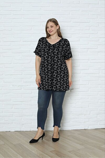 Asel Μπλούζα Lycra με λαιμόκοψη σε μεγάλο μέγεθος V