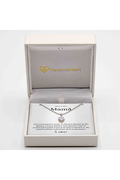 The Jewel Heart Eternal Love Necklace for Mom – 925 Silver, LED Gift Box