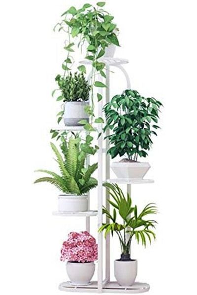 Generic 7 Tier Flower Pot Stand Herbs Holder Pot Rack Display Shelf for Indoor Outdoor Metal Plant Stands Hi
