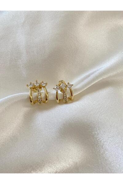 stainles steel Çoklu görünümlü taşlı küpe