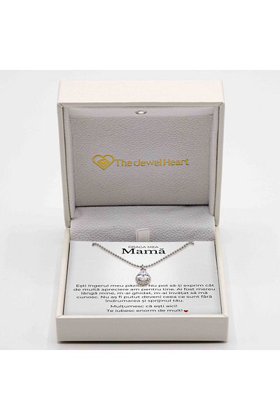 The Jewel Heart For My Mother – Eternal Love Necklace, 925 Silver, Elegantly Packaged, LED Box
