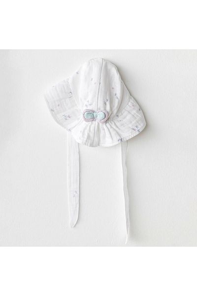 andywawa Ac25580 Magical Butterfly Muslin Baby Hat White