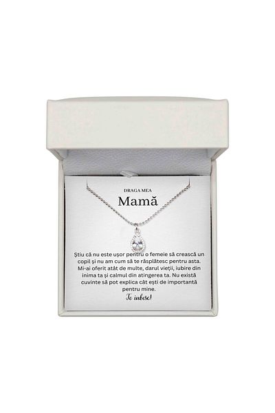 The Jewel Heart Eternal Love Necklace for Mom – 925 Silver, Gift with LED Box