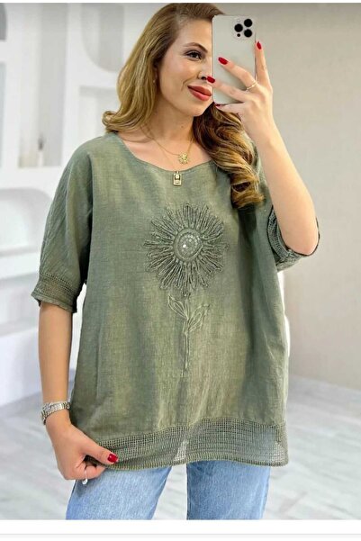 pier moda Daisy Embroidered Blouse with Mesh