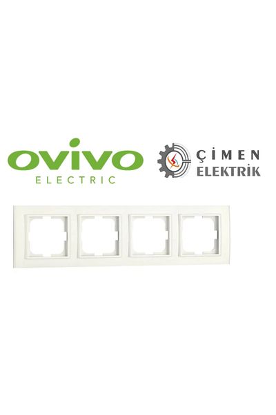 LiderGlobal White quad frame - matching frame for socket and switch