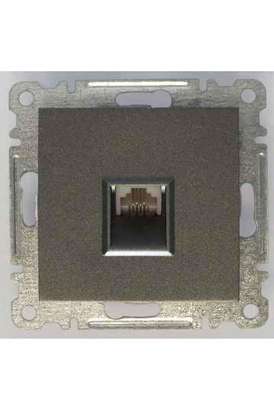 LiderGlobal Smoked telephone socket numeris without frame - compatible frame for socket and switch