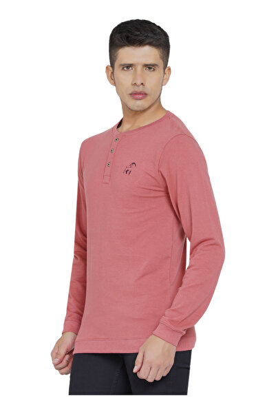 LAUREN SMITH Men’s Lycra Looper Buttoned T-Shirt–Full Sleeve Cotton Elastane Blend