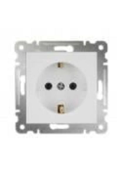 LiderGlobal White grounded socket frameless - compatible frame for socket and switch