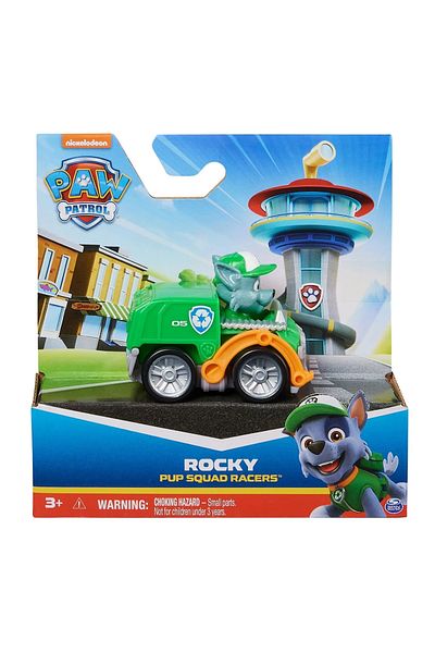 Spin Masters PAW PATROL PUP SQUAD RACERS VEHICLE WITH ROCKY FIGURE