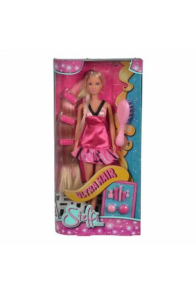 Simba STEFFI WITH LONG HAIR AND DARK PINK DRESS